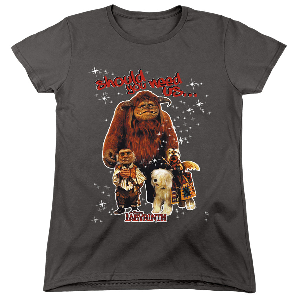 LABYRINTH/SHOULD YOU NEED US - S/S WOMENS TEE - CHARCOAL