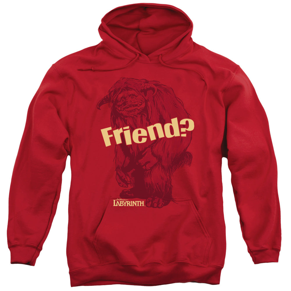 LABYRINTH/LUDO FRIEND - ADULT PULLOVER HOODIE - RED