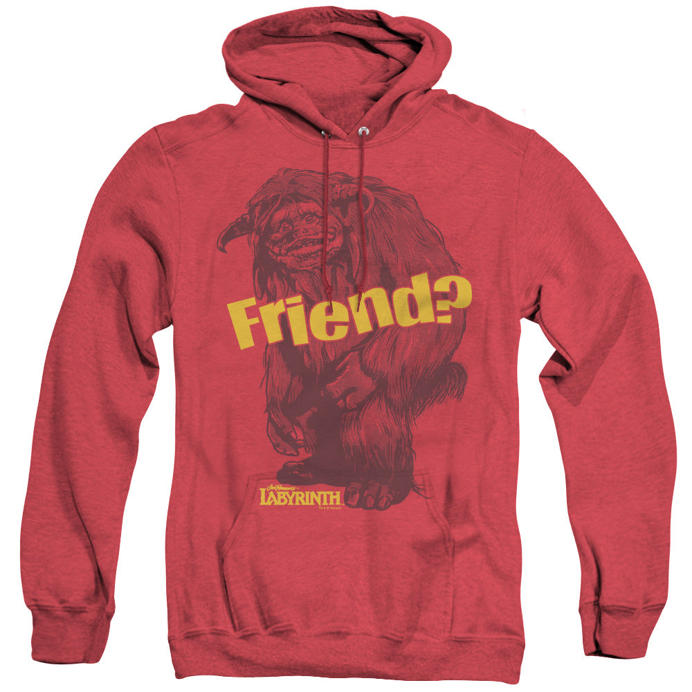 LABYRINTH/LUDO FRIEND - ADULT HEATHER HOODIE - RED