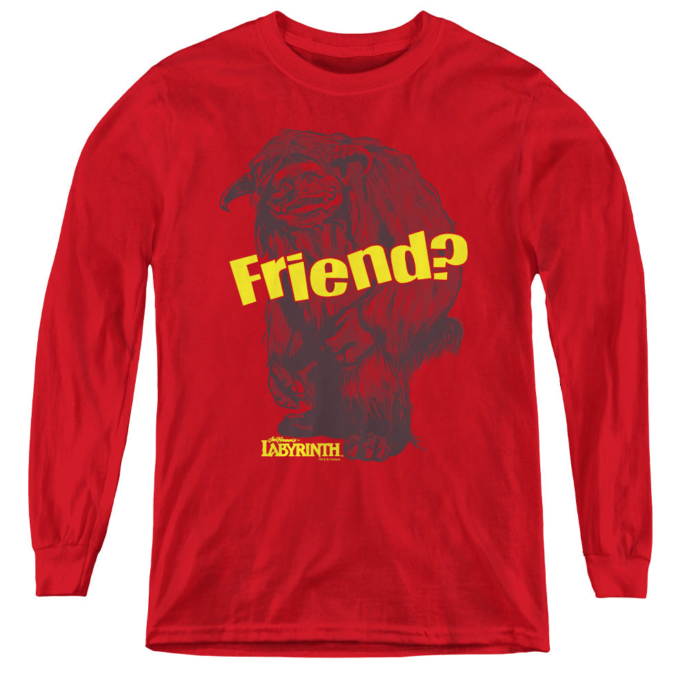 LABYRINTH/LUDO FRIEND - YOUTH LONG SLEEVE TEE - RED