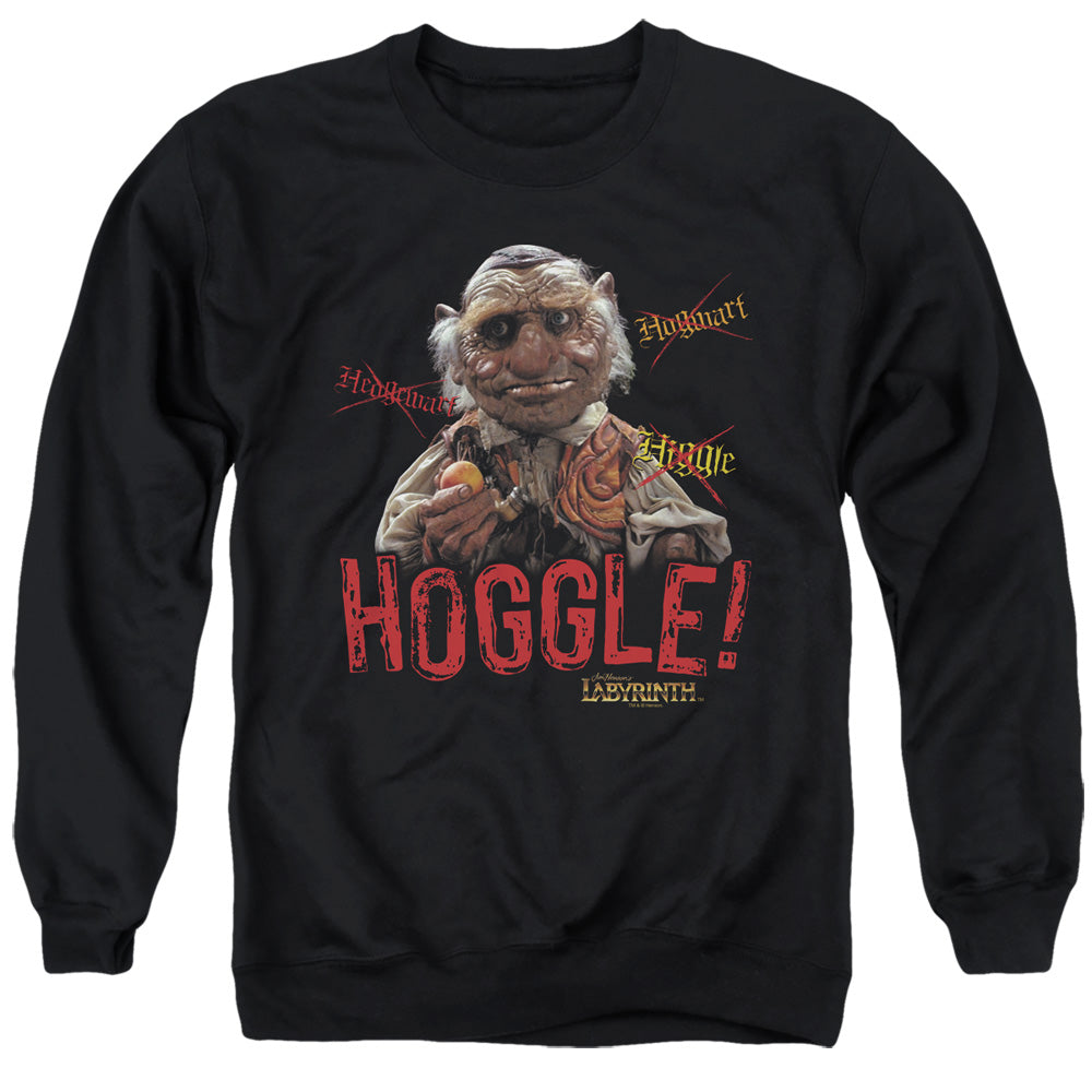 LABYRINTH/HOGGLE - ADULT CREWNECK SWEATSHIRT - BLACK