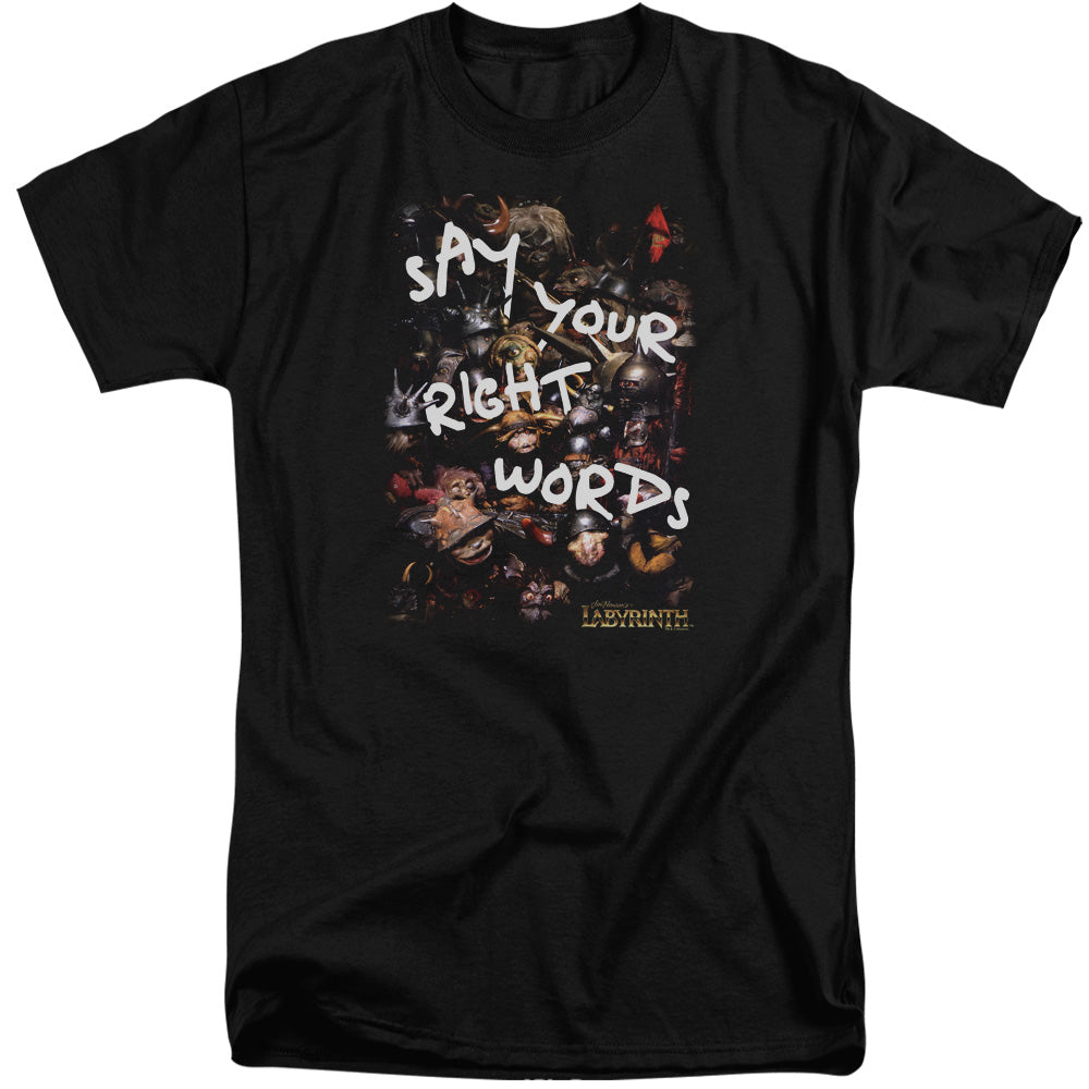 LABYRINTH/RIGHT WORDS - S/S ADULT TALL 18/1 - BLACK