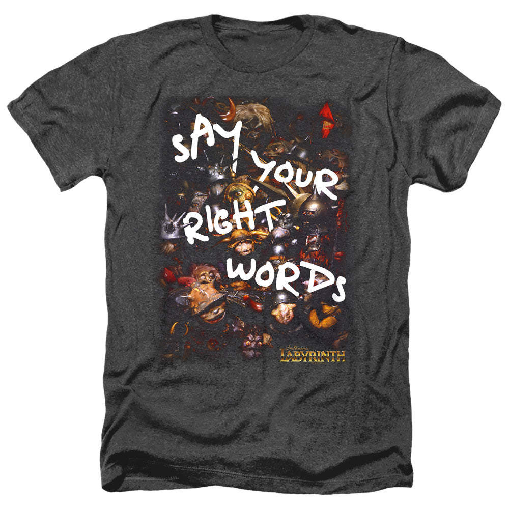 LABYRINTH/RIGHT WORDS - ADULT HEATHER - BLACK