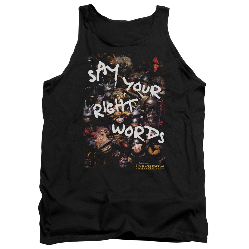 LABYRINTH/RIGHT WORDS - ADULT TANK - BLACK
