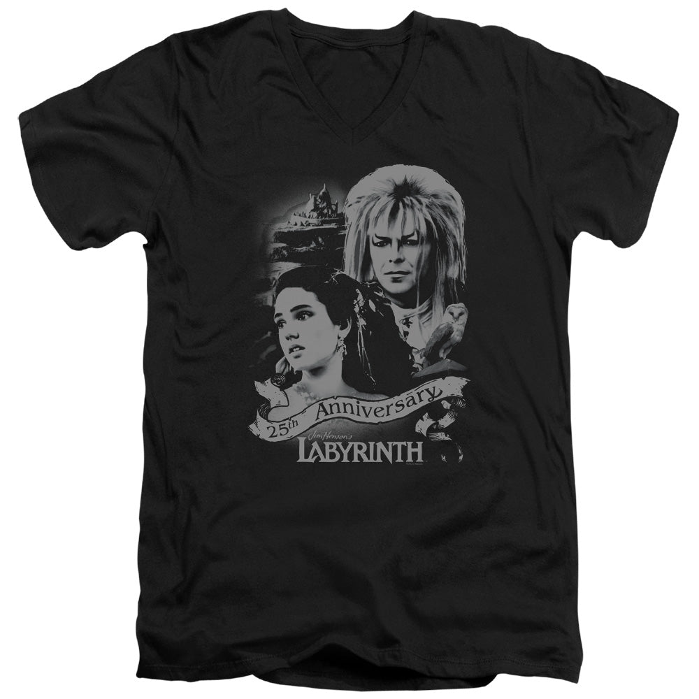 LABYRINTH/ANNIVERSARY - S/S ADULT V-NECK 30/1 - BLACK