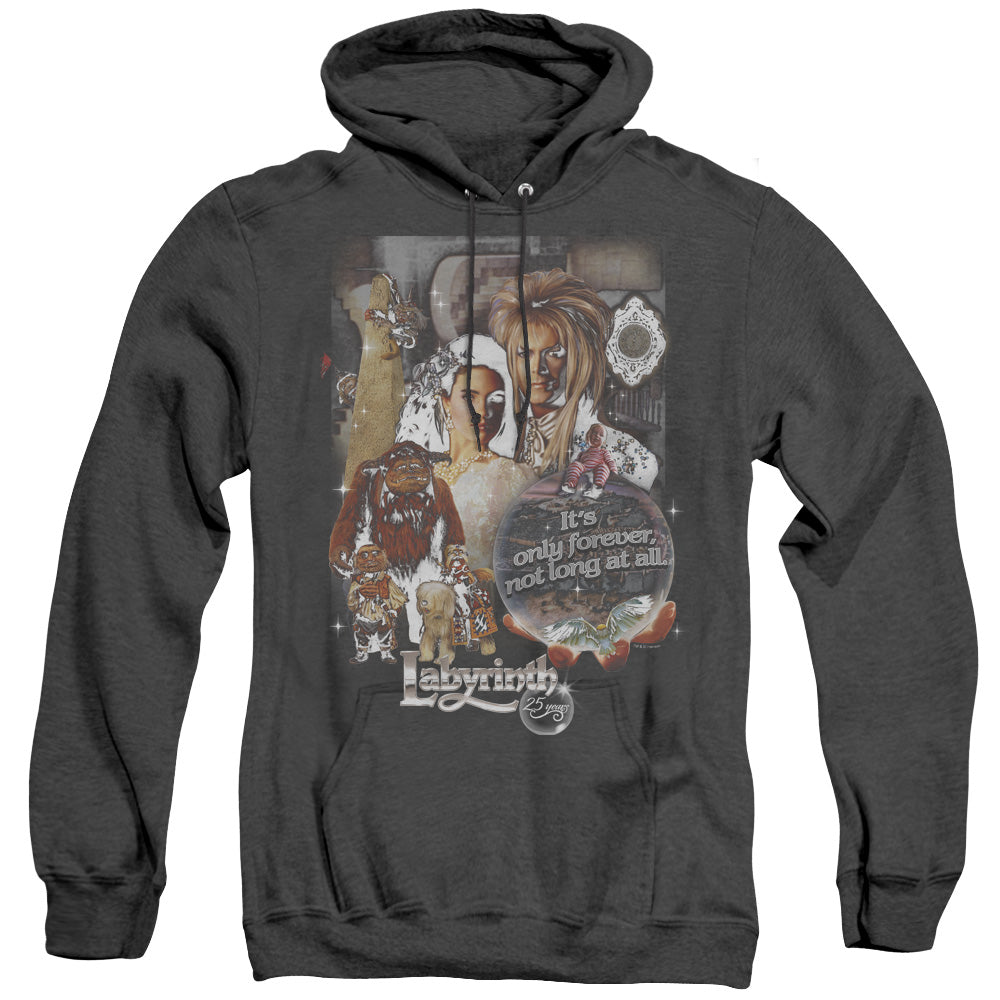 LABYRINTH/25 YEARS OF MAGIC - ADULT HEATHER HOODIE - BLACK