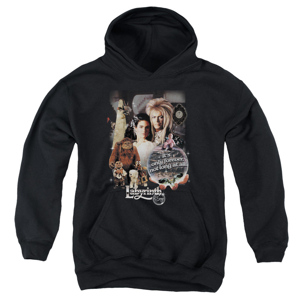 LABYRINTH/25 YEARS OF MAGIC - YOUTH PULLOVER HOODIE - BLACK