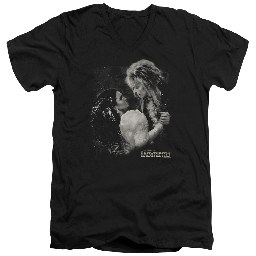 LABYRINTH/DREAM DANCE - S/S ADULT V-NECK 30/1 - BLACK
