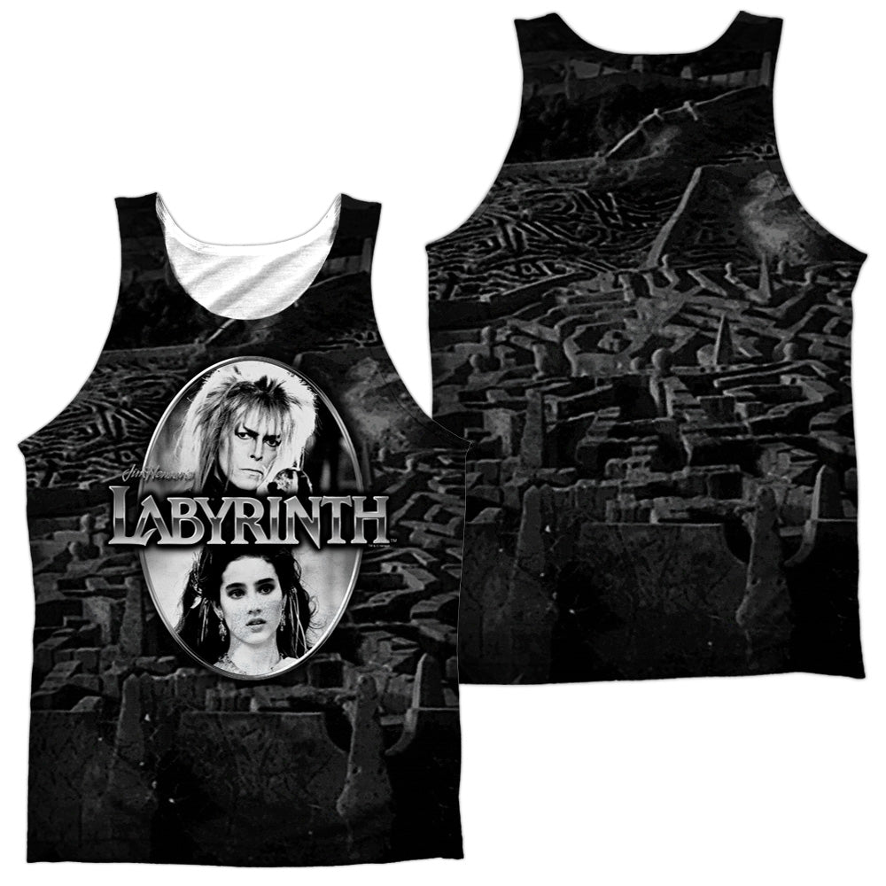 LABYRINTH/MAZE (FRONT/BACK PRINT) - ADULT POLY TANK TOP - MULTI