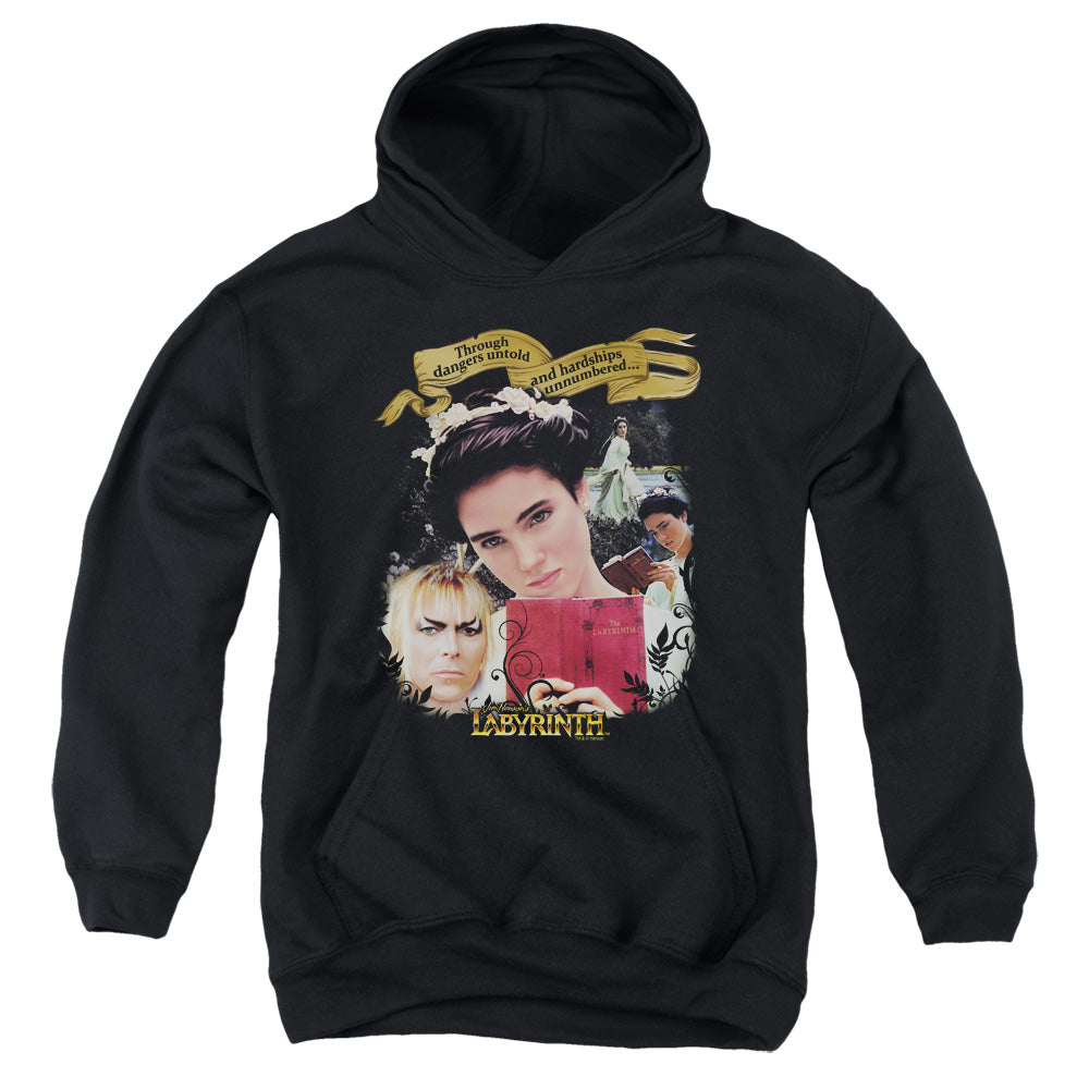 LABYRINTH/DANGERS UNTOLD - YOUTH PULLOVER HOODIE - BLACK