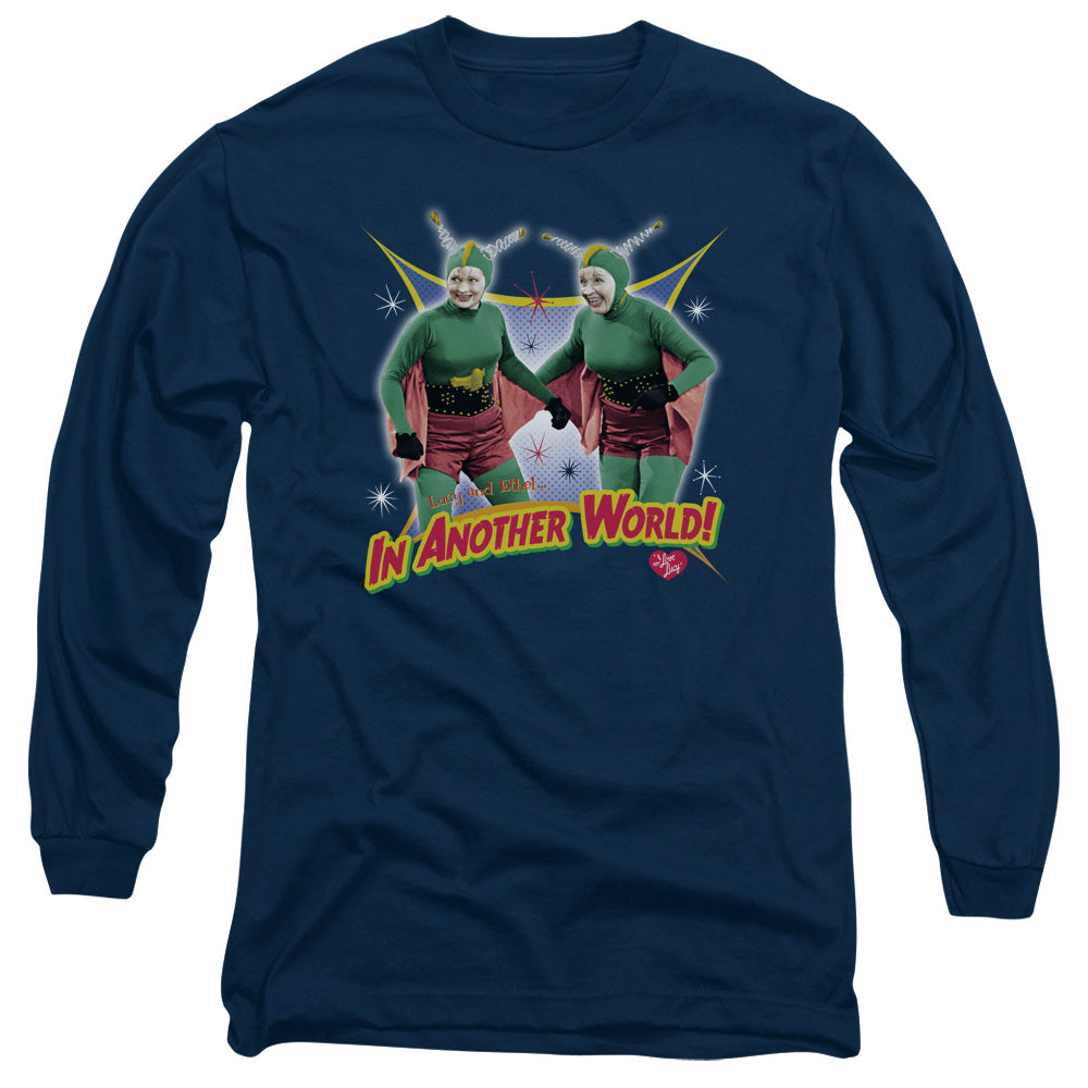 I LOVE LUCY/IN ANOTHER WORLD - L/S ADULT 18/1 - NAVY