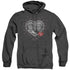 I LOVE LUCY/HEARTS AND DOTS - ADULT HEATHER HOODIE - BLACK