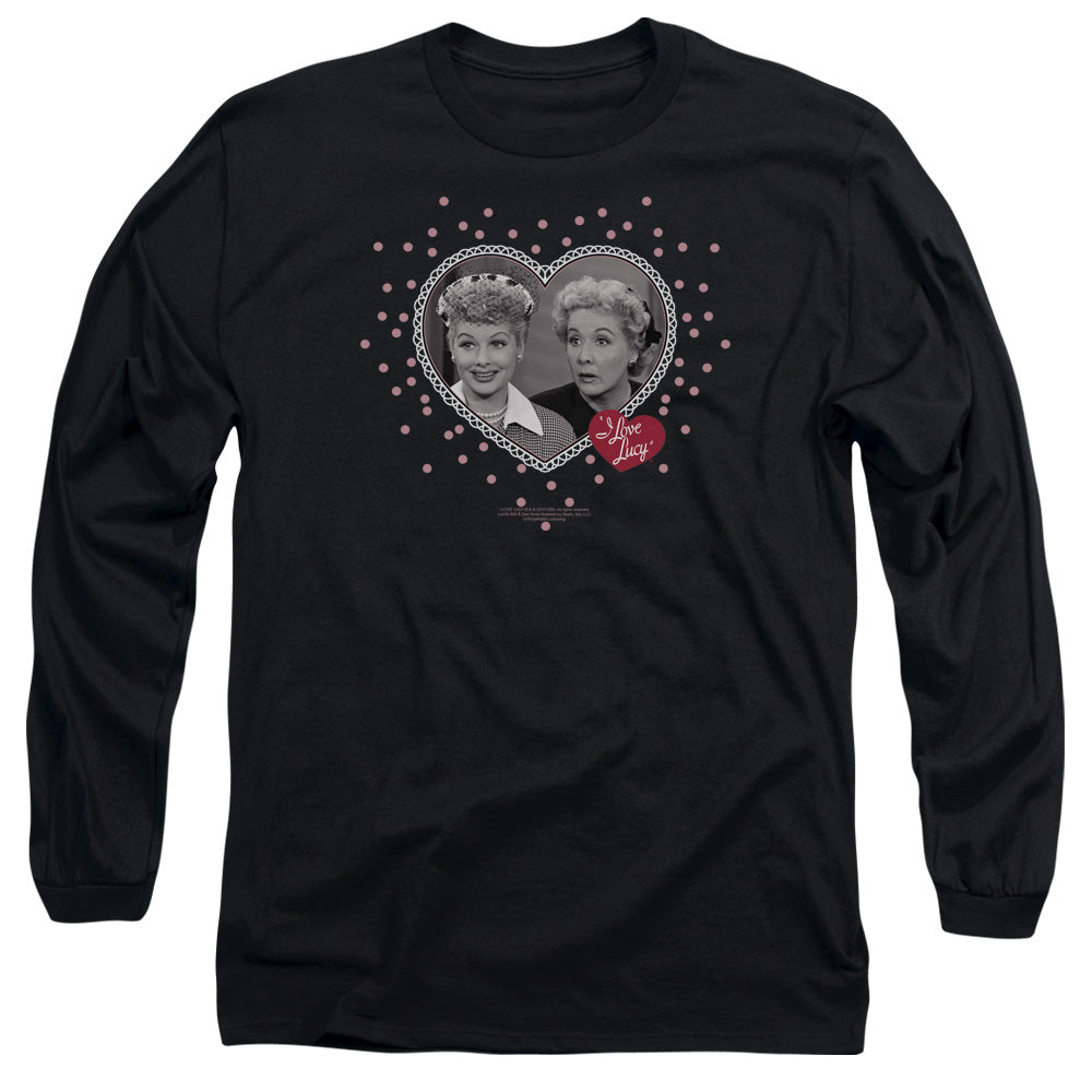 I LOVE LUCY/HEARTS AND DOTS - L/S ADULT 18/1 - BLACK