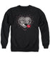 I LOVE LUCY/HEARTS AND DOTS - ADULT CREWNECK SWEATSHIRT - BLACK
