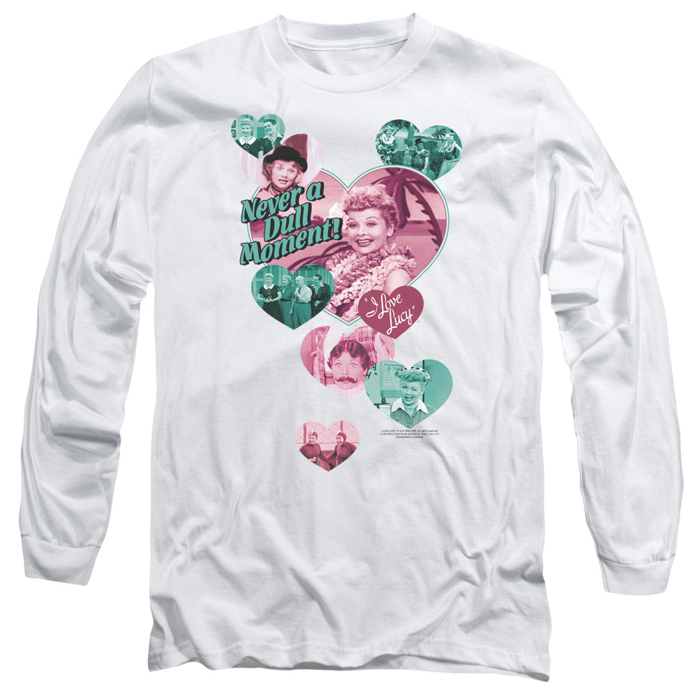 I LOVE LUCY/NEVER A DULL MOMENT - L/S ADULT 18/1 - WHITE