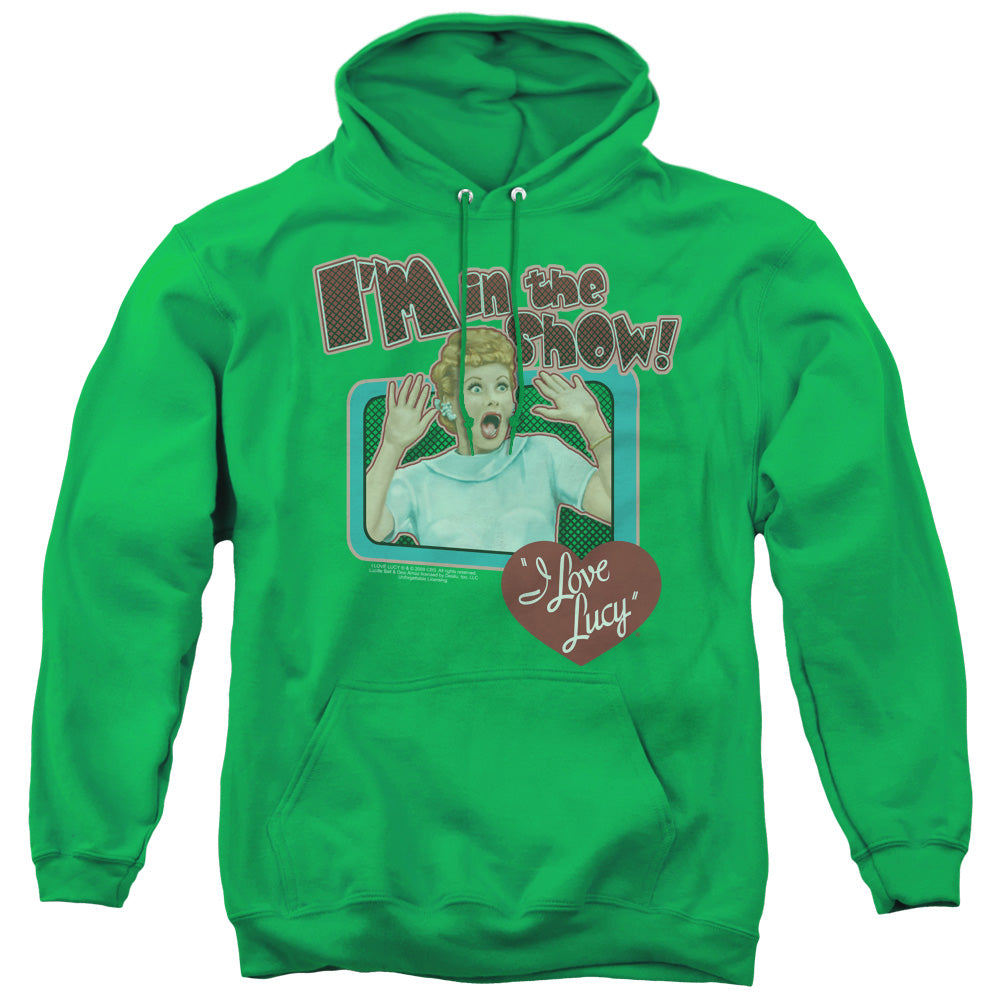 I LOVE LUCY/PUT ME IN THE SHOW - ADULT PULLOVER HOODIE - KELLY GREEN