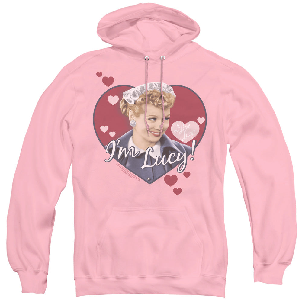 I LOVE LUCY/IM LUCY - ADULT PULLOVER HOODIE - PINK