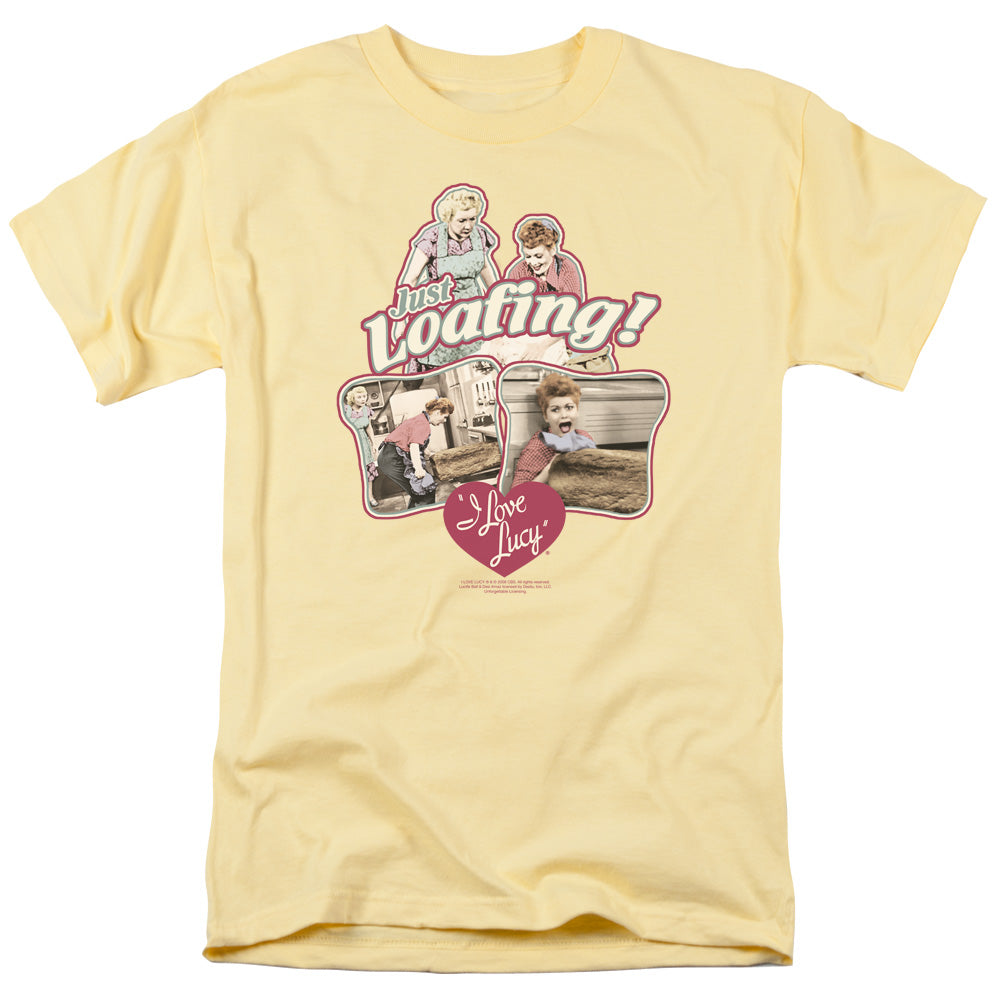 I LOVE LUCY/JUST LOAFING - S/S ADULT 18/1 - BANANA