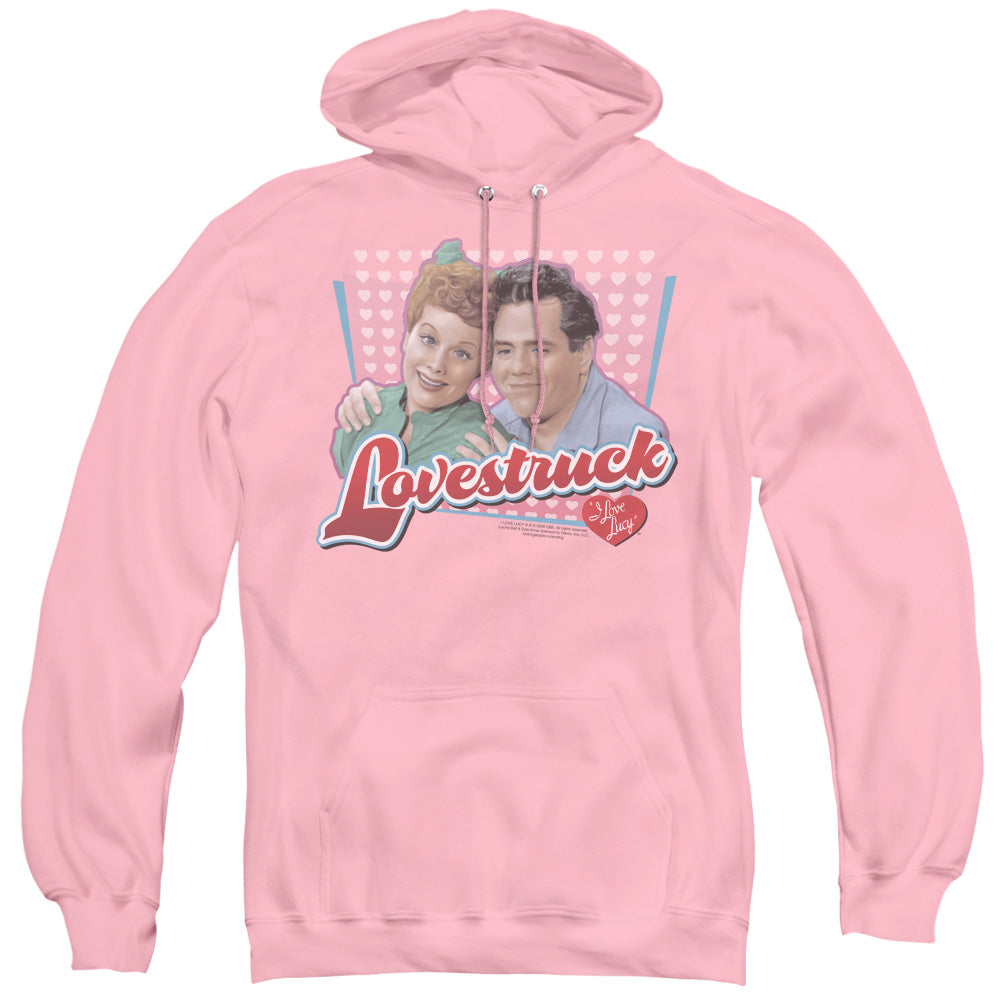 I LOVE LUCY/LOVESTRUCK - ADULT PULLOVER HOODIE - PINK