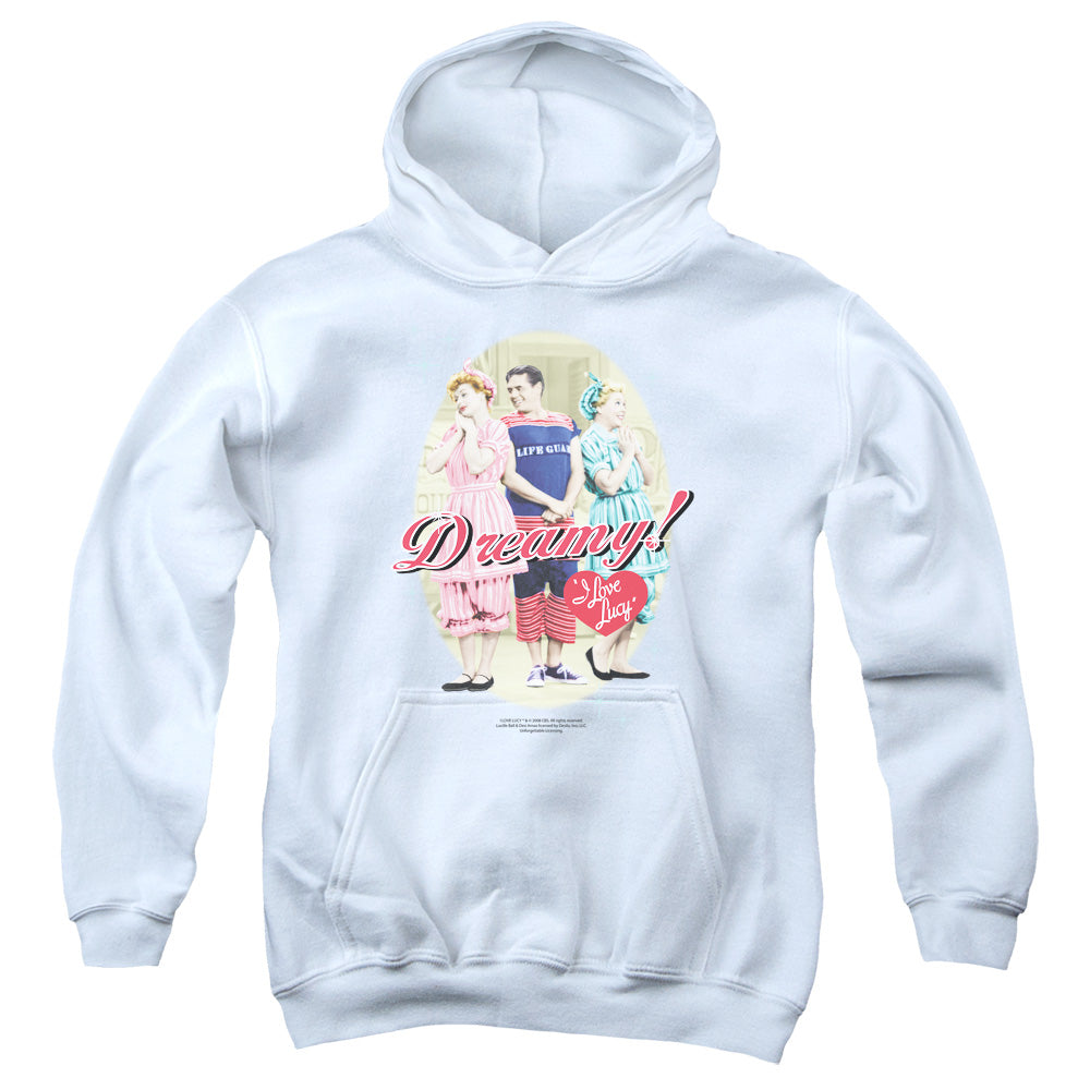I LOVE LUCY/DREAMY! - YOUTH PULLOVER HOODIE - WHITE