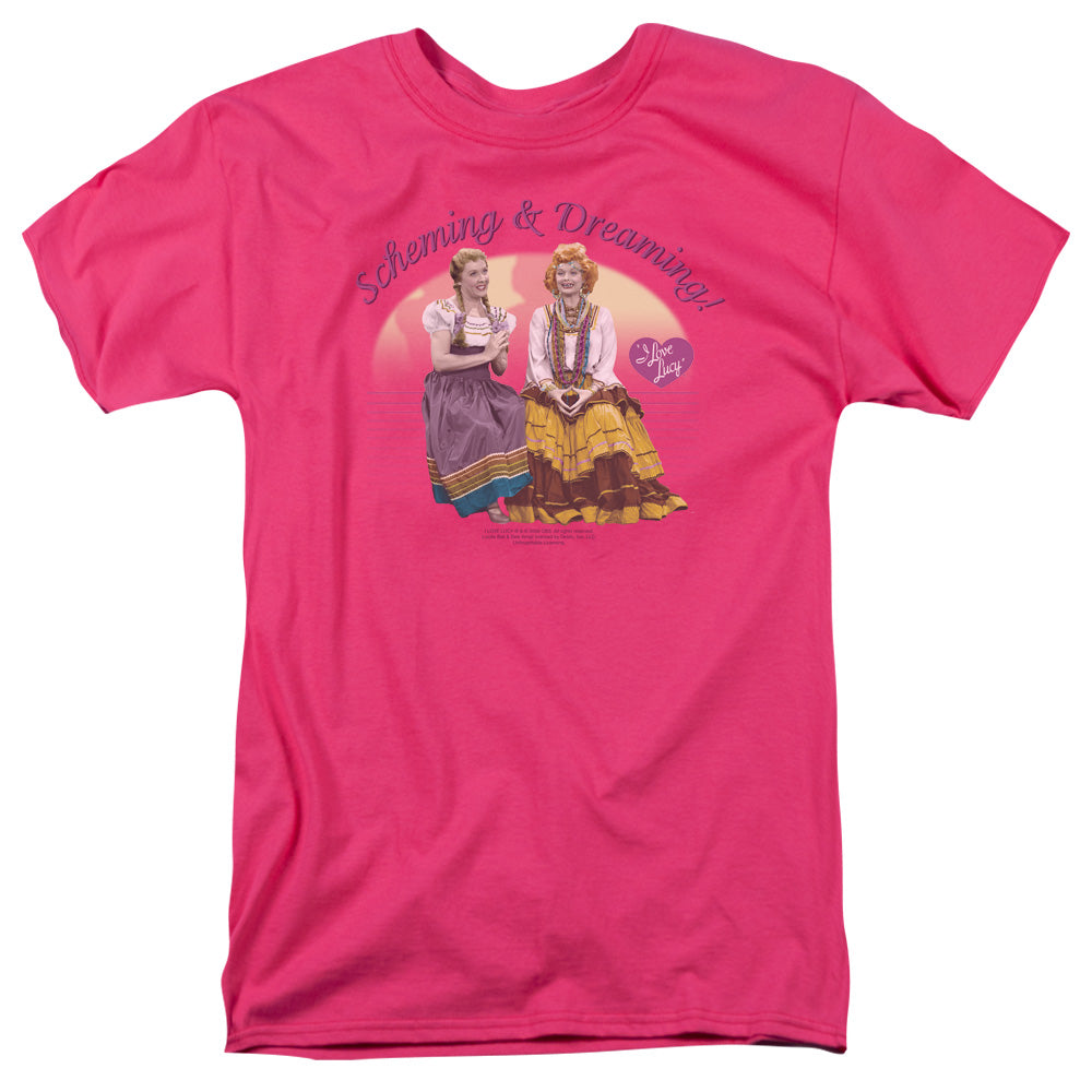 I LOVE LUCY/SCHEMING AND DREAMING - S/S ADULT 18/1 - HOT PINK