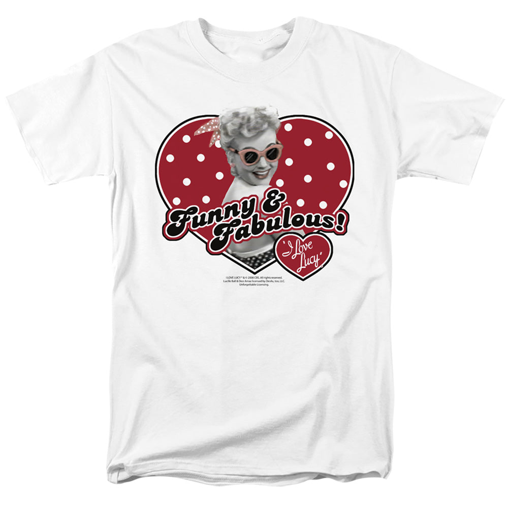 I LOVE LUCY/FUNNY AND FABULOUS - S/S ADULT 18/1 - WHITE