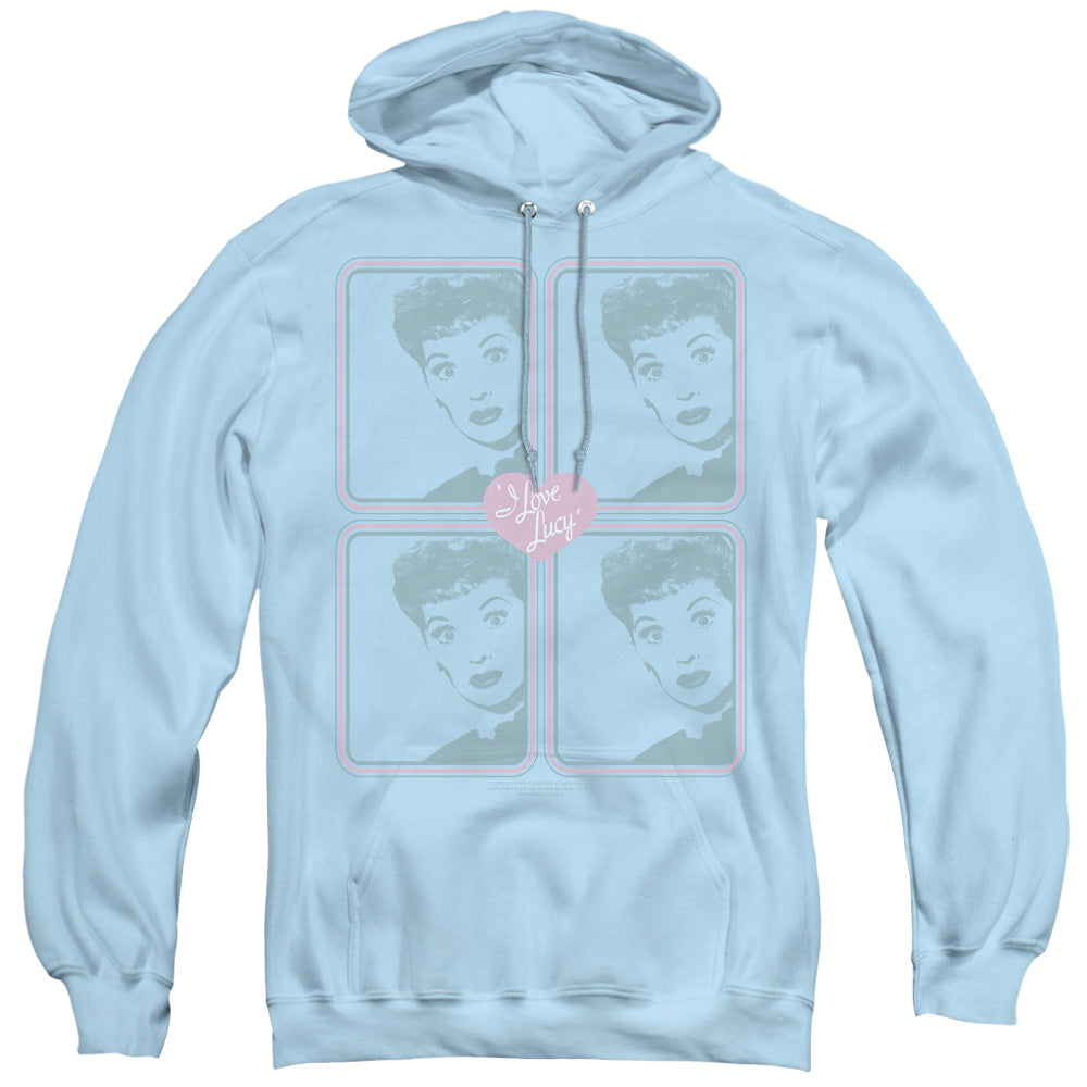 I LOVE LUCY/LUCY SQUARED - ADULT PULLOVER HOODIE - LIGHT BLUE