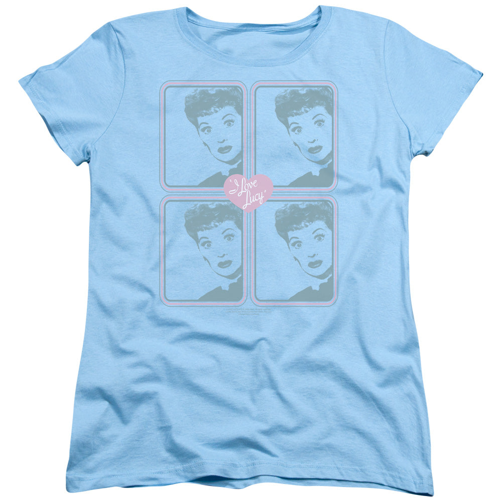 I LOVE LUCY/LUCY SQUARED - S/S WOMENS TEE - LIGHT BLUE