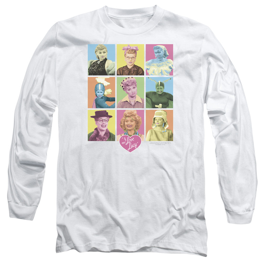 I LOVE LUCY/SO MANY FACES - L/S ADULT 18/1 - WHITE
