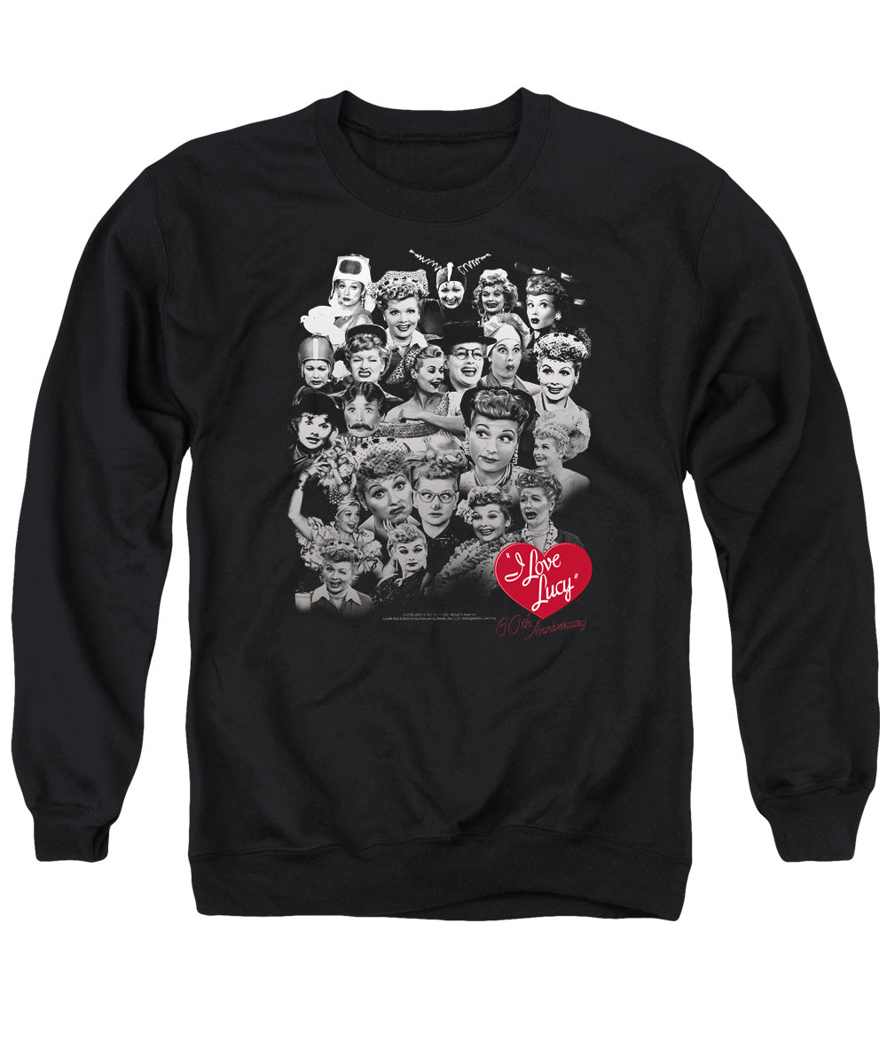 I LOVE LUCY/60 YEARS OF FUN - ADULT CREWNECK SWEATSHIRT - BLACK