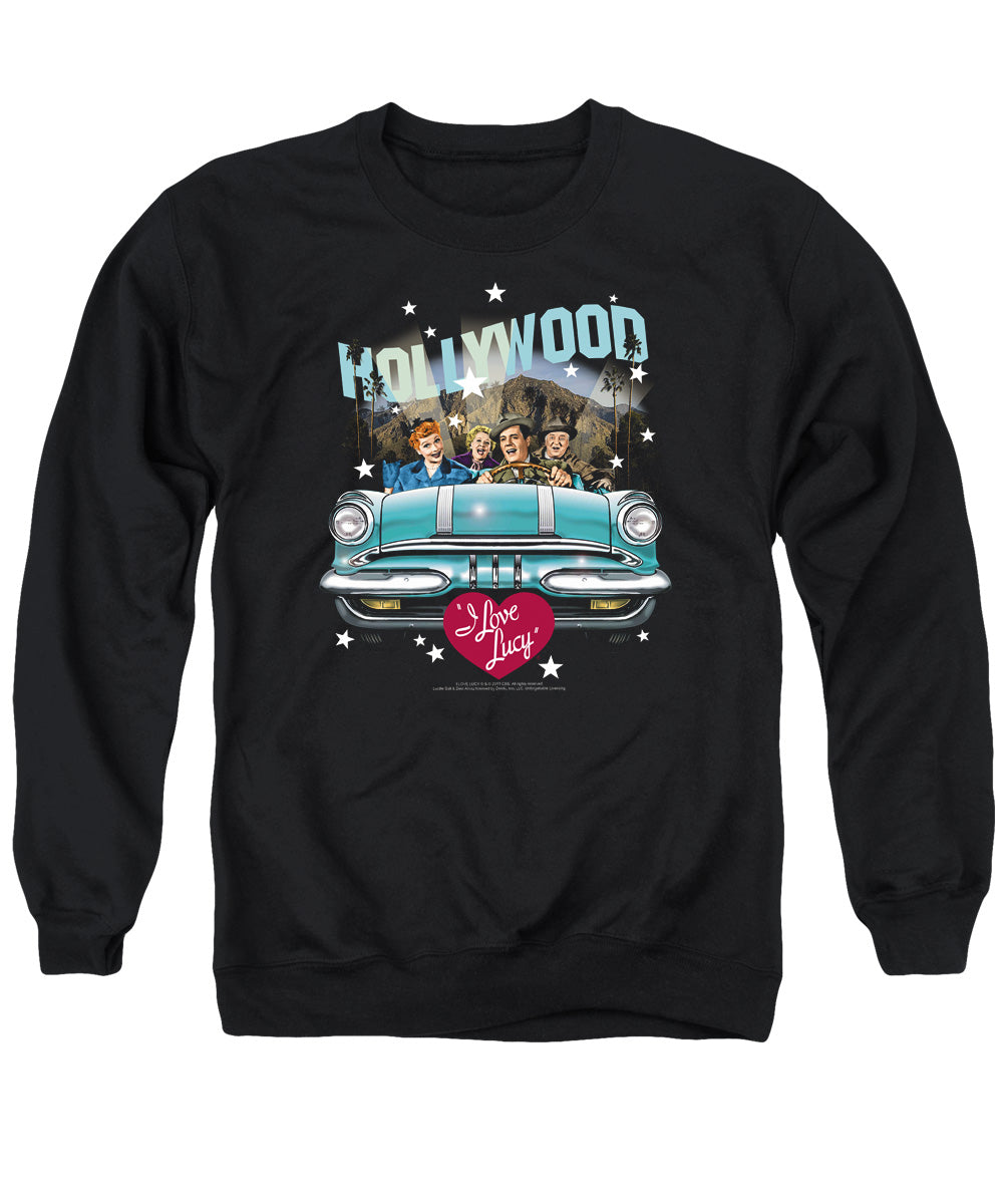 I LOVE LUCY/HOLLYWOOD ROAD TRIP - ADULT CREWNECK SWEATSHIRT - BLACK