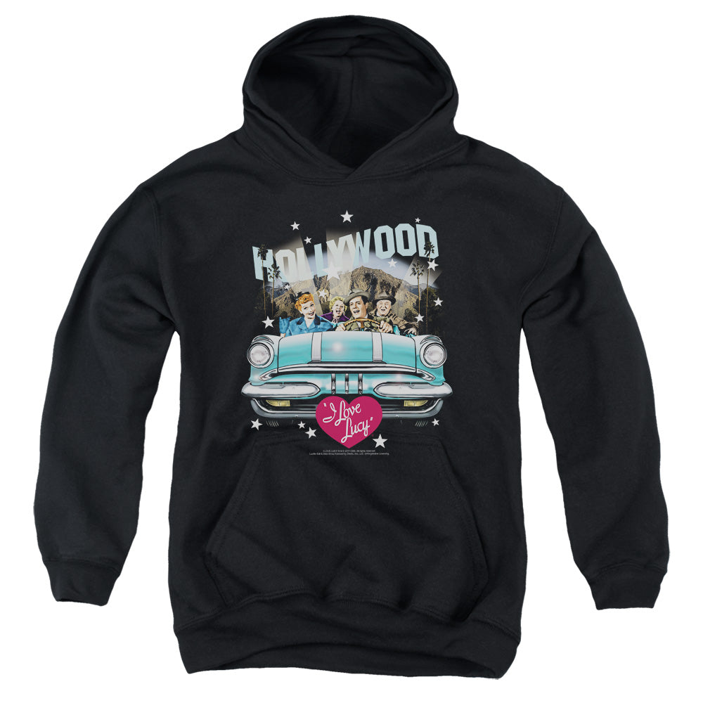 I LOVE LUCY/HOLLYWOOD ROAD TRIP - YOUTH PULLOVER HOODIE - BLACK