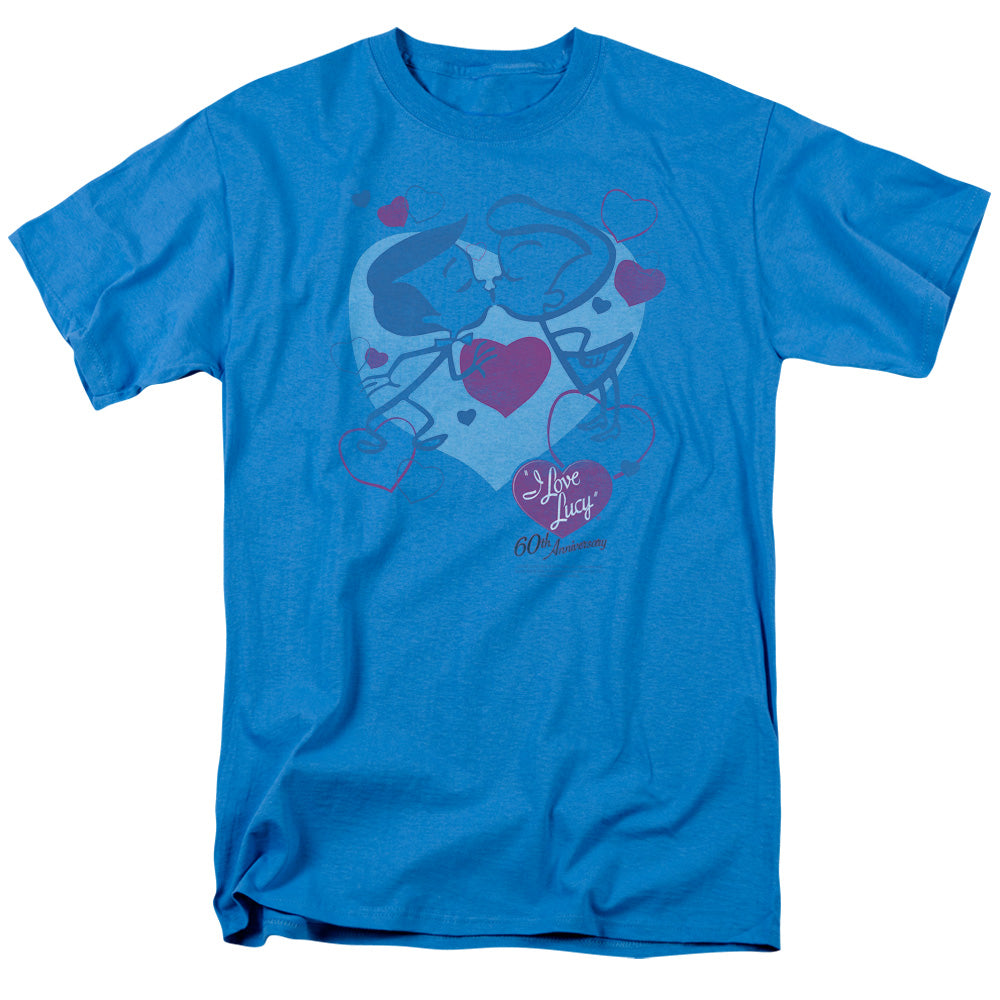 I LOVE LUCY/CARTOON KISS - S/S ADULT 18/1 - TURQUOISE
