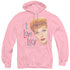 I LOVE LUCY/HOLLYWOOD OPEN HEARTS - ADULT PULLOVER HOODIE - PINK