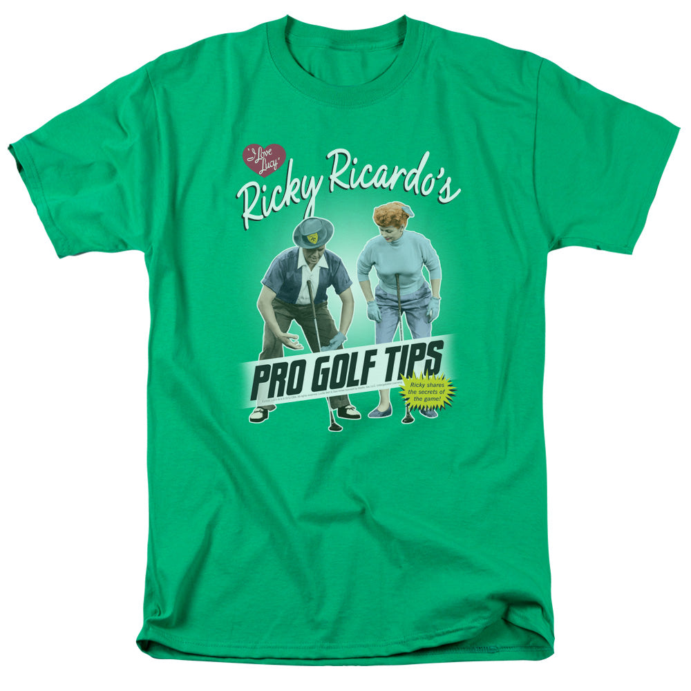 I LOVE LUCY/PRO GOLF TIPS - S/S ADULT 18/1 - KELLY GREEN