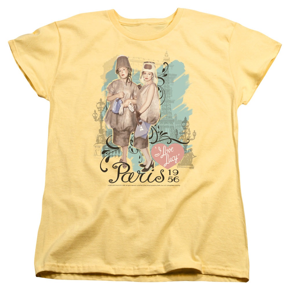 I LOVE LUCY/PARIS DRESS - S/S WOMENS TEE - BANANA