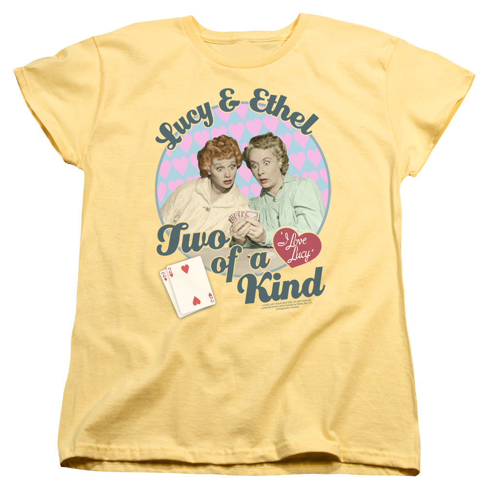 I LOVE LUCY/TWO OF A KIND - S/S WOMENS TEE - BANANA