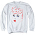 I LOVE LUCY/LINES FACE - ADULT CREWNECK SWEATSHIRT - WHITE