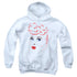 I LOVE LUCY/LINES FACE - YOUTH PULLOVER HOODIE - WHITE