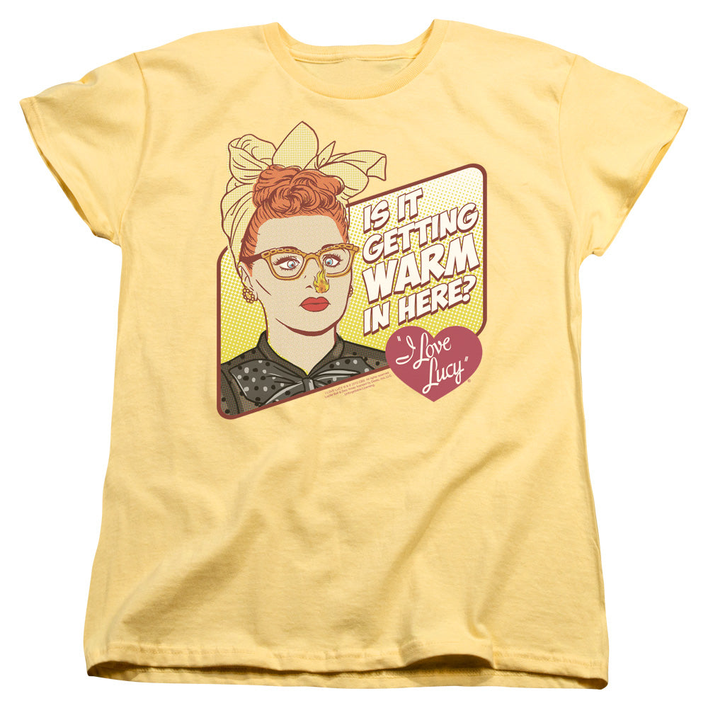 I LOVE LUCY/WARM IN HERE - S/S WOMENS TEE - BANANA