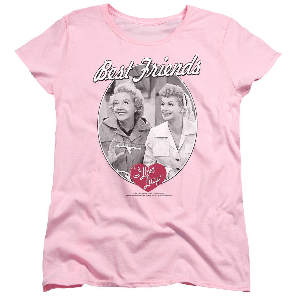 I LOVE LUCY/BEST FRIENDS - S/S WOMENS TEE - PINK