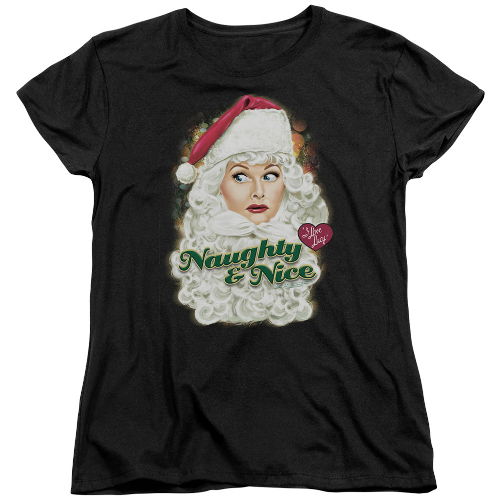 I LOVE LUCY/SANTA - S/S WOMENS TEE - BLACK