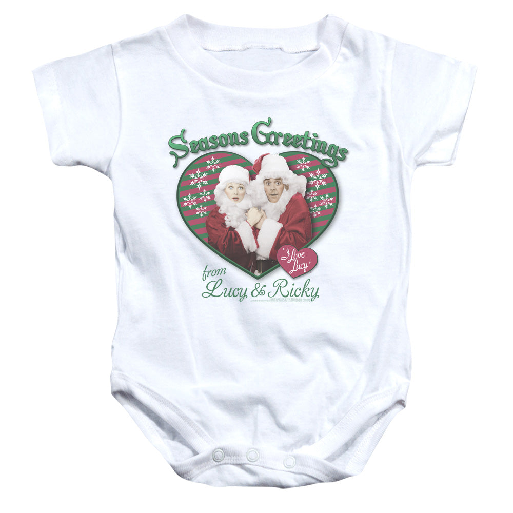 I LOVE LUCY/SEASONS GREETINGS - INFANT SNAPSUIT - WHITE