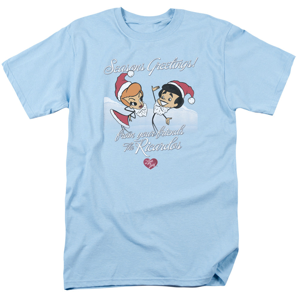 I LOVE LUCY/ANIMATED CHRISTMAS - S/S ADULT 18/1 - LIGHT BLUE