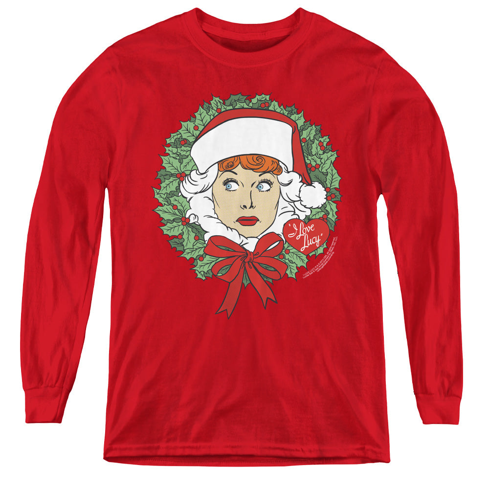 I LOVE LUCY/WREATH - YOUTH LONG SLEEVE TEE - RED