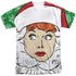 I LOVE LUCY/SECRET SANTA (FRONT/BACK PRINT) - S/S ADULT POLY CREW -  WHITE