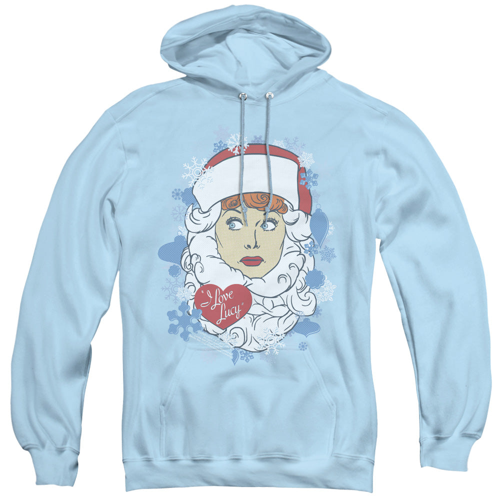 I LOVE LUCY/BEARD FLAKES - ADULT PULLOVER HOODIE - LIGHT BLUE