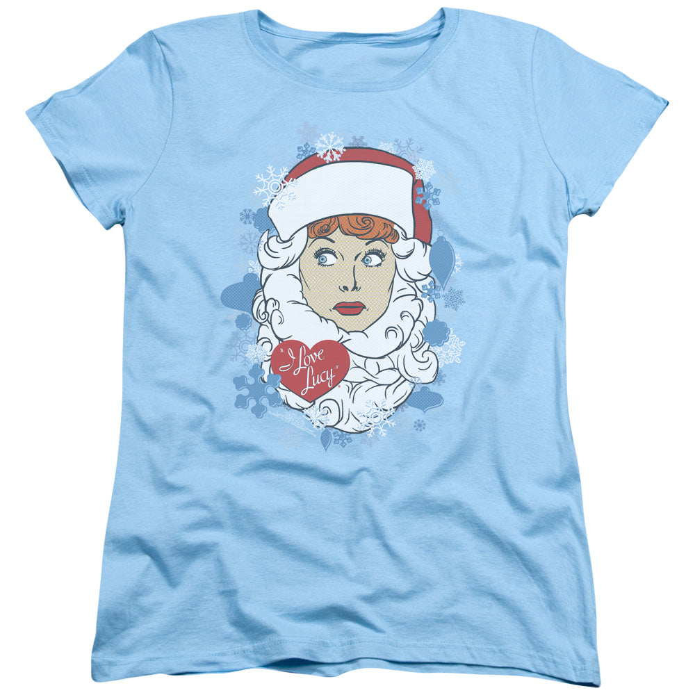 I LOVE LUCY/BEARD FLAKES - S/S WOMENS TEE - LIGHT BLUE