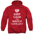 I LOVE LUCY/KEEP CALM AND WATCH - ADULT PULLOVER HOODIE - RED