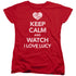 I LOVE LUCY/KEEP CALM AND WATCH - S/S WOMENS TEE - RED